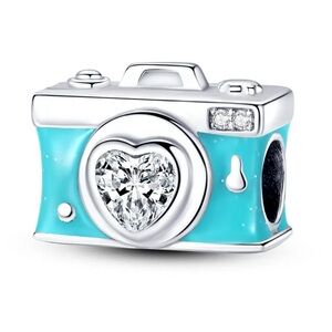 NEW Teal Camera Pandora Style Charm